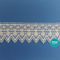 Pizzo Macramè Fiori Panna con Passanastro