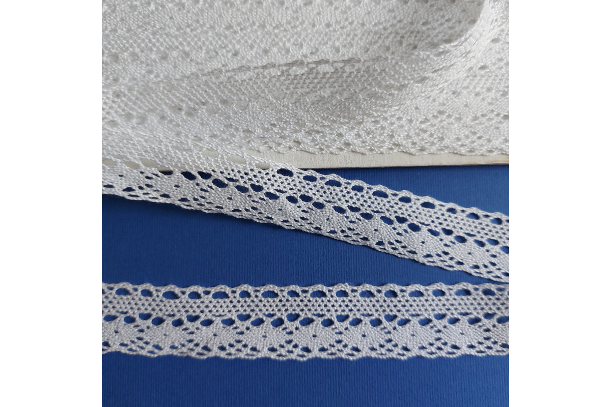 Art. 430013 - White Machine Lace Border - Width 2,5 cm Art. 430013 - White Machine Lace Border - Width 2,5 cm