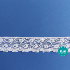 Art. 2571- Encaje Raschel Color Blanco - 3,5 cm de Ancho