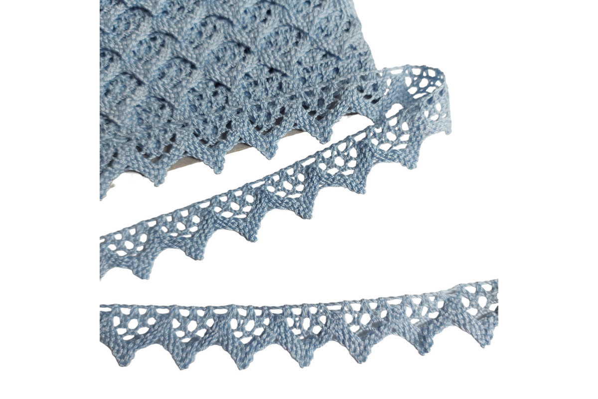 Light Blue Bobbin Lace Border - Width 2 cm Light Blue Bobbin Lace Border - Width 2 cm
