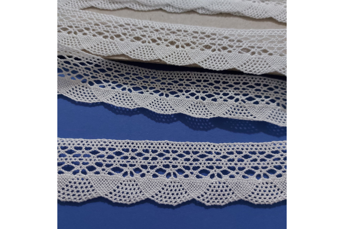 Art. 223 - Bobbin Lace Border White - Width 3,00 cm