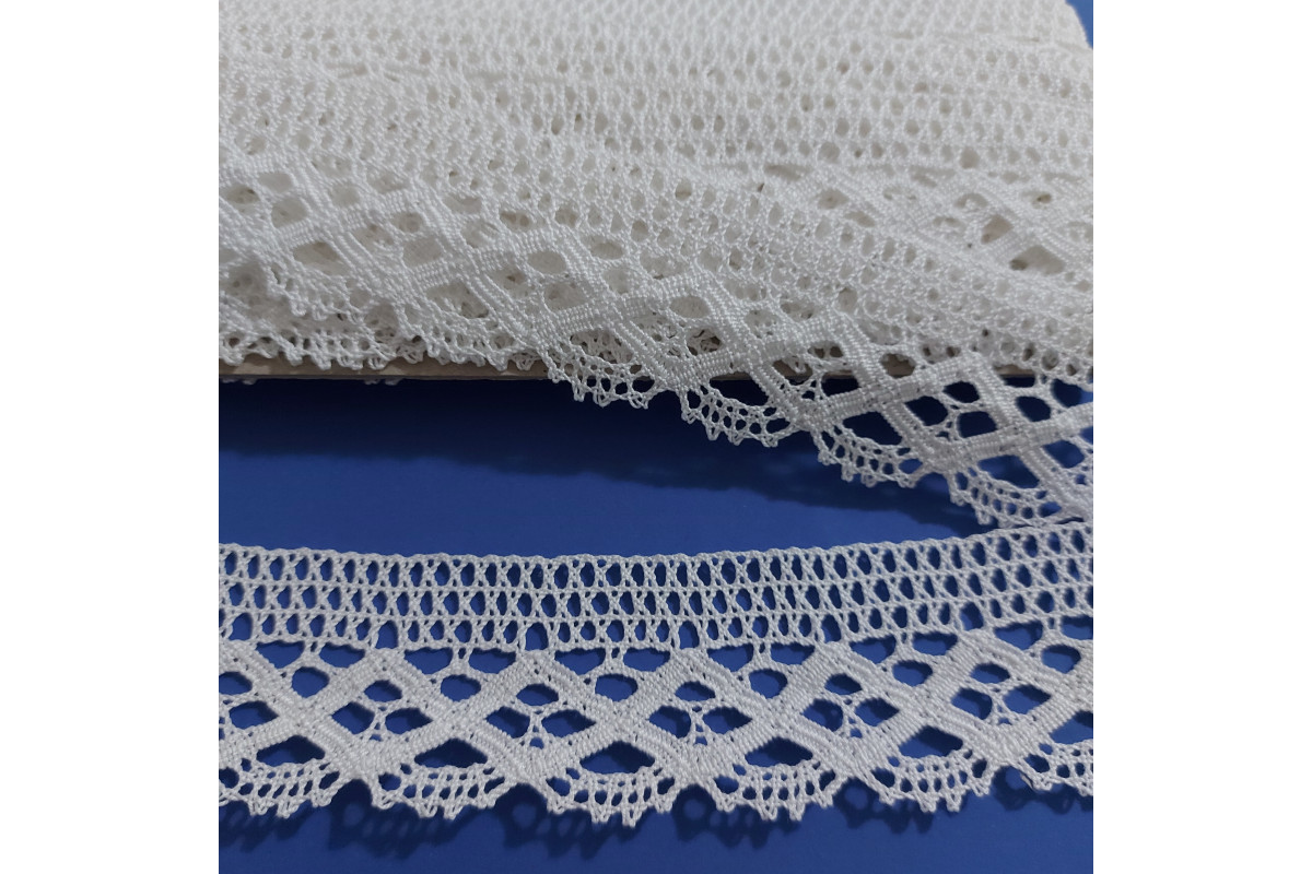 Art. 118 - Bobbin Lace Border - White - Art. 118