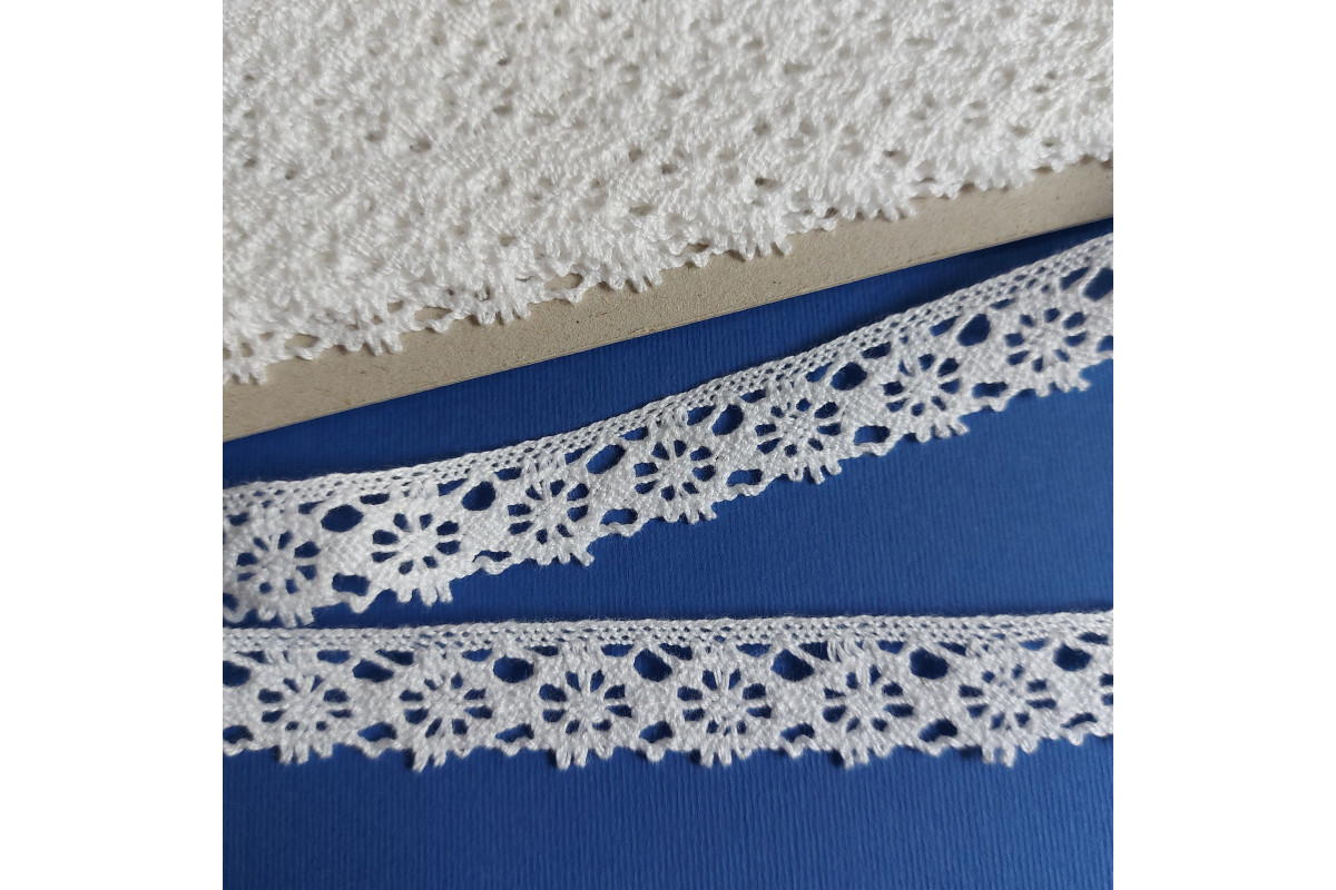 Art. 268 - White Bobbin Lace Border - 1,5 cm Width