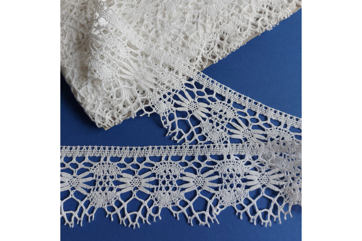 Art. 208/1 - Cenefa de Bolillos Blanca - Ancho 6 cm