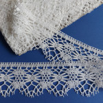 Art. 208.1 - White Bobbin Lace Border - 6 cm Width Art. 208.1 - White Bobbin Lace Border - 6 cm Width