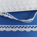 Art. 1498 - White Bobbin Lace Border - Width 1 cm Art. 1498 - White Bobbin Lace Border - Width 1 cm