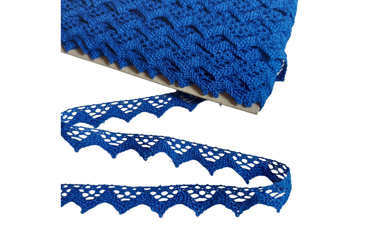 Encaje de Bolillos de Color Azul Oscuro - Ancho 15 mm