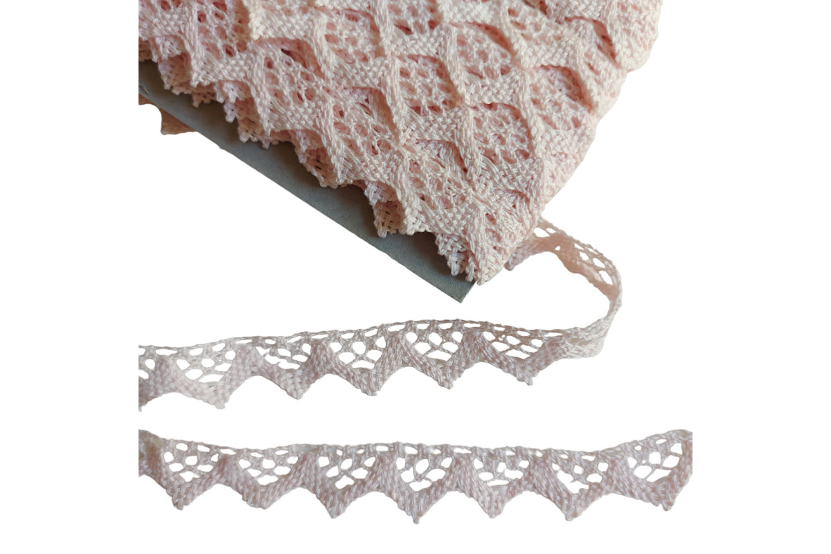Pink Bobbin Lace Border - Width 15 mm Pink Bobbin Lace Border - Width 15 mm