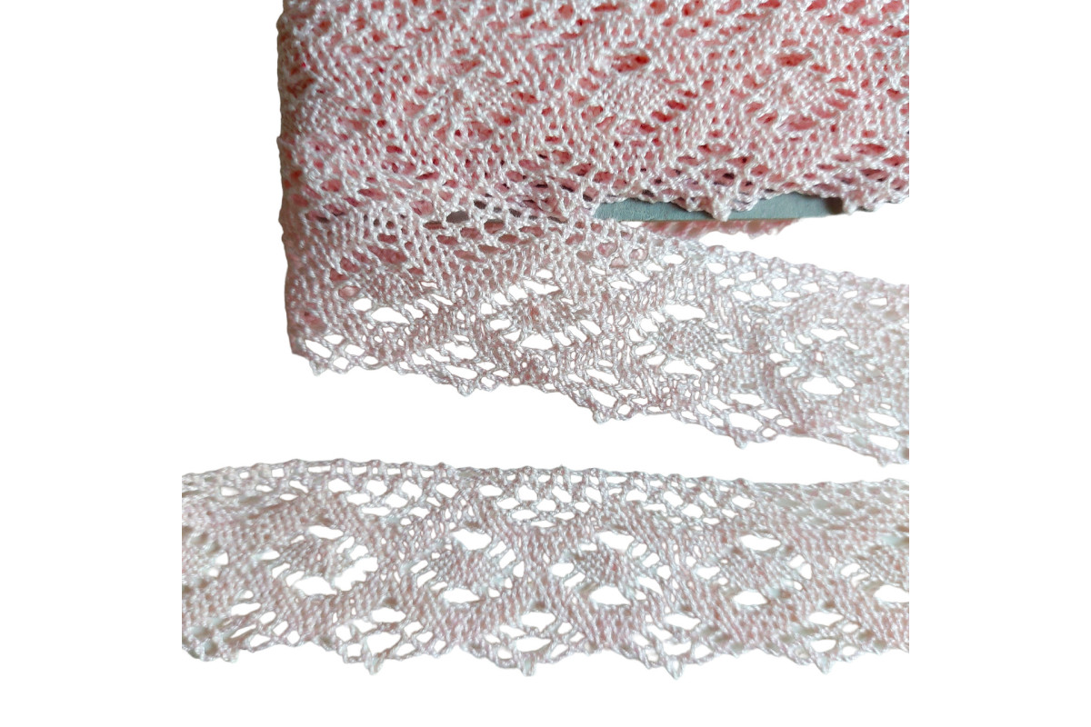Art. 227 Pink Bobbin Lace Border - Width 3,5 cm Art. 227 Pink Bobbin Lace Border - Width 3,5 cm