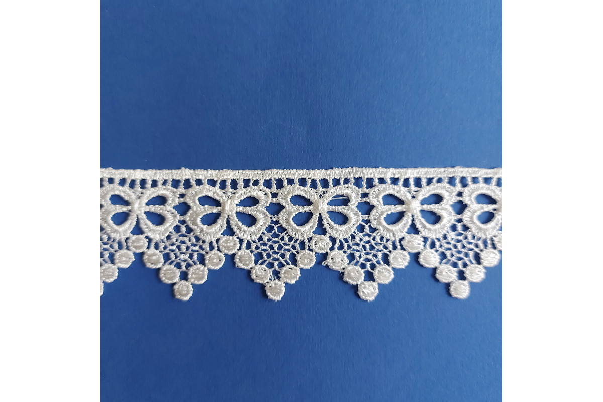 Macrame Lace Border Cream Color with Flakes - Width 4 cm