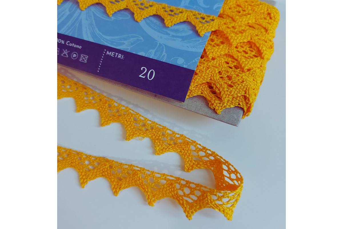 Yellow Bobbin Lace Border - Width 15 mm Yellow Bobbin Lace Border - Width 15 mm