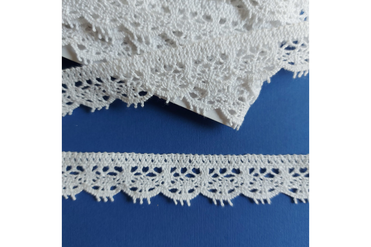 Art. 620 - Pizzo a Tombolo in Cotone - Colore Bianco - Altezza 2,5 cm