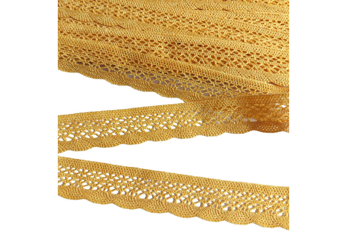 Art. 1247 - Bobbin Lace Border - Yallow Color - Width 2,5 cm Art. 1247 - Bobbin Lace Border - Yallow Color - Width 2,5 cm