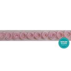 Cinta de Tul con Rosas de Raso - Color Rosa