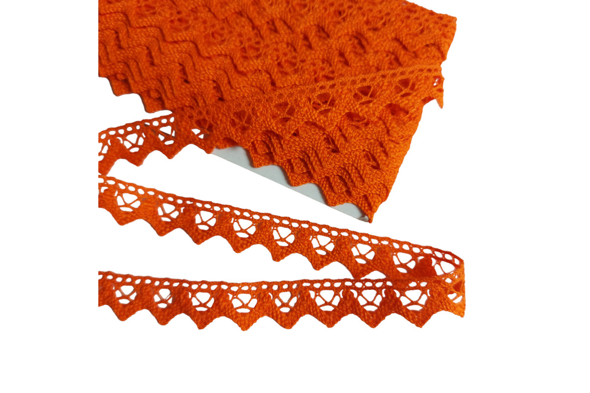 Merletto a Fuselli Arancio - Altezza 2 cm Merletto a Fuselli Arancio - Altezza 2 cm