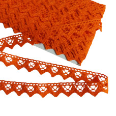 Orange Bobbin Lace Border - Width 2 cm Orange Bobbin Lace Border - Width 2 cm
