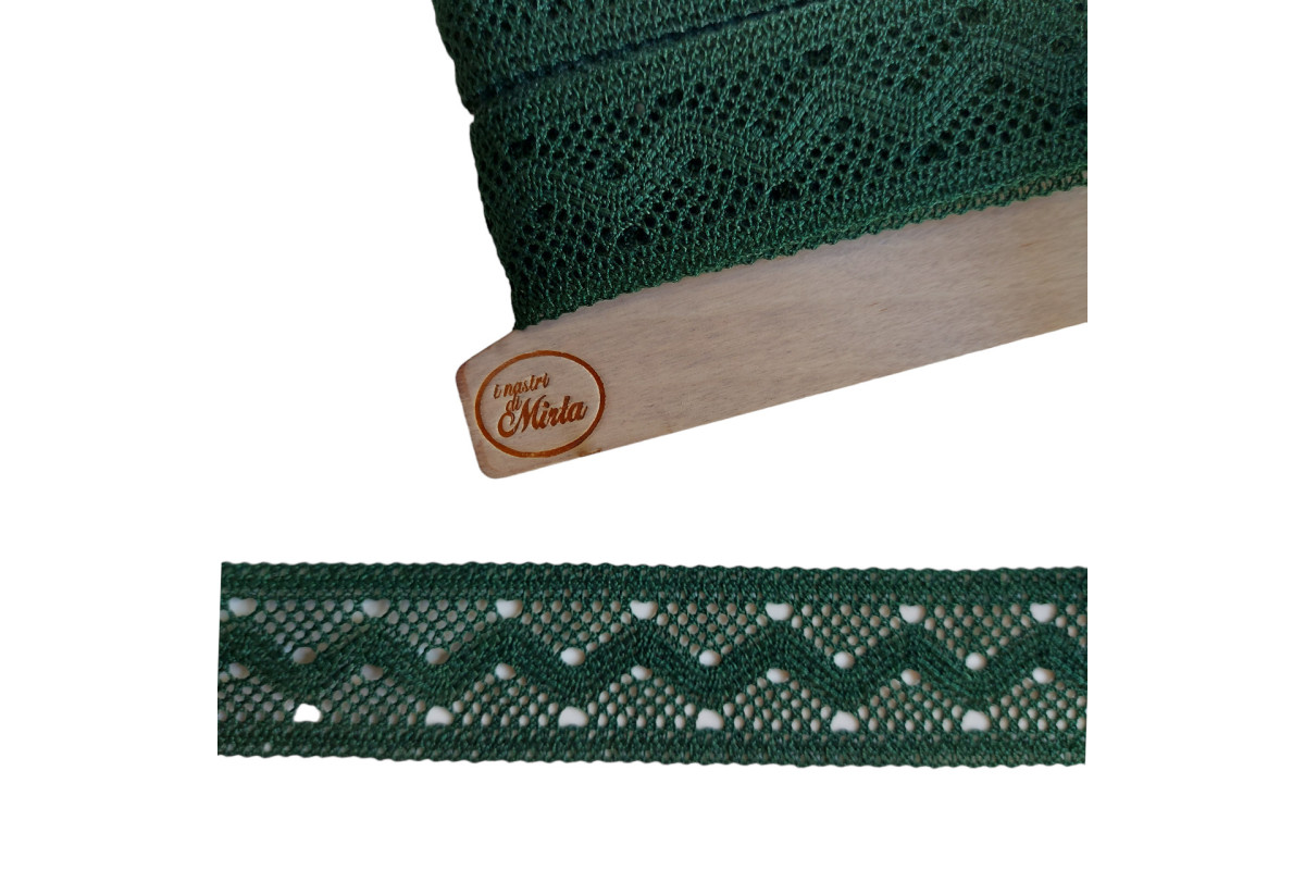 Puntilla de Algodón - Verde Oscuro Puntilla de Algodón - Verde Oscuro