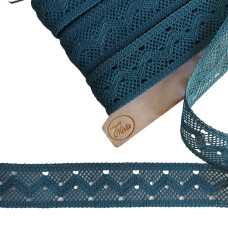 Pizzo Cotone - Tramezzino - Colore Verde Petrolio Pizzo Cotone - Tramezzino - Colore Verde Petrolio