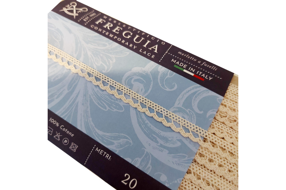 Art. 117 - Merletto a Fuselli - Ecru - Altezza 1,00 cm Art. 117 - Merletto a Fuselli - Ecru - Altezza 1,00 cm