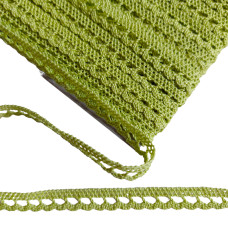 Art. 117 - Merletto a Fuselli - Verde Mela - Altezza 1,00 cm Art. 117 - Merletto a Fuselli - Verde Mela - Altezza 1,00 cm