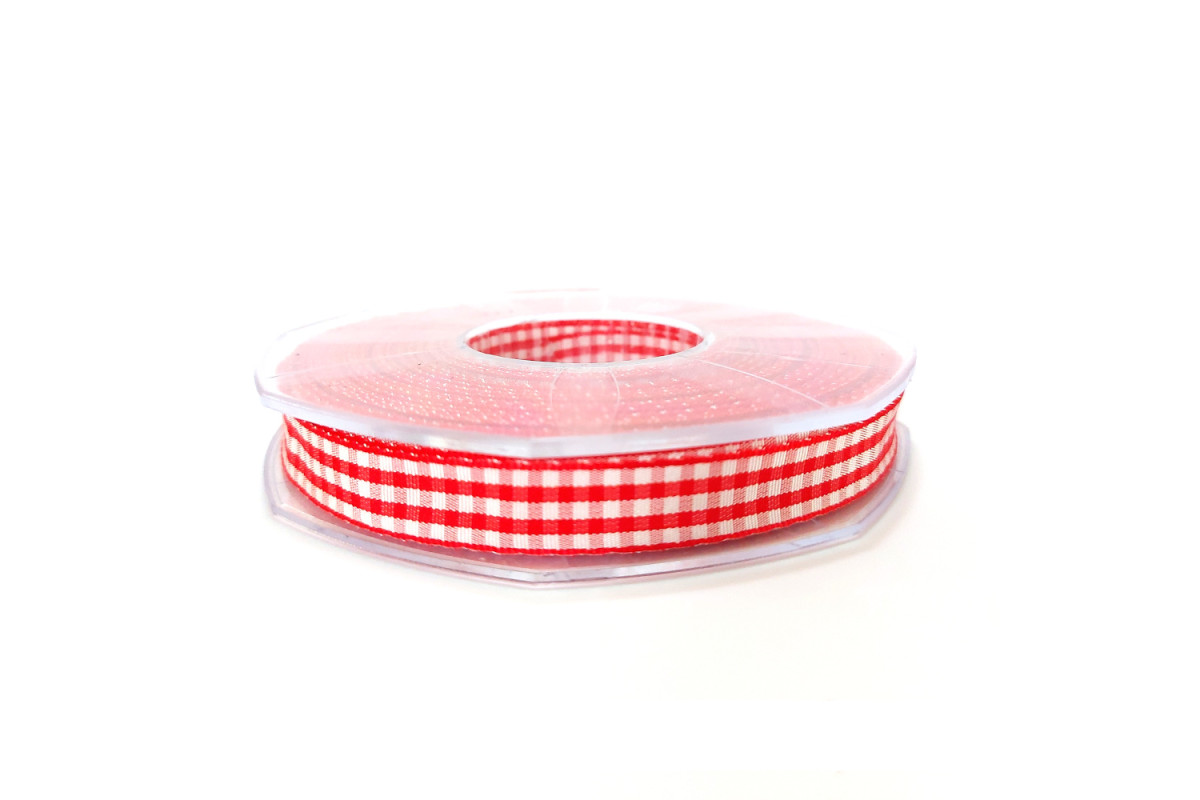 Cinta Cuadros Grandes Vichy - Ancho 10 mm - Color Rojo Cinta Cuadros Grandes Vichy - Ancho 10 mm - Color Rojo