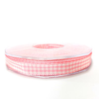 Cinta Cuadros  Grandes Vichy - Ancho 10 mm - Color Rosa 
