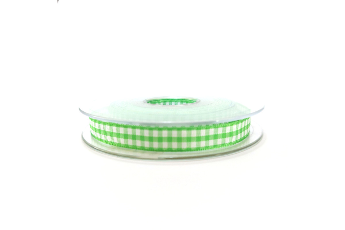 Cinta Cuadros Grandes Vichy - Ancho 10 mm - Color Verde Manzana Cinta Cuadros Grandes Vichy - Ancho 10 mm - Color Verde Manzana