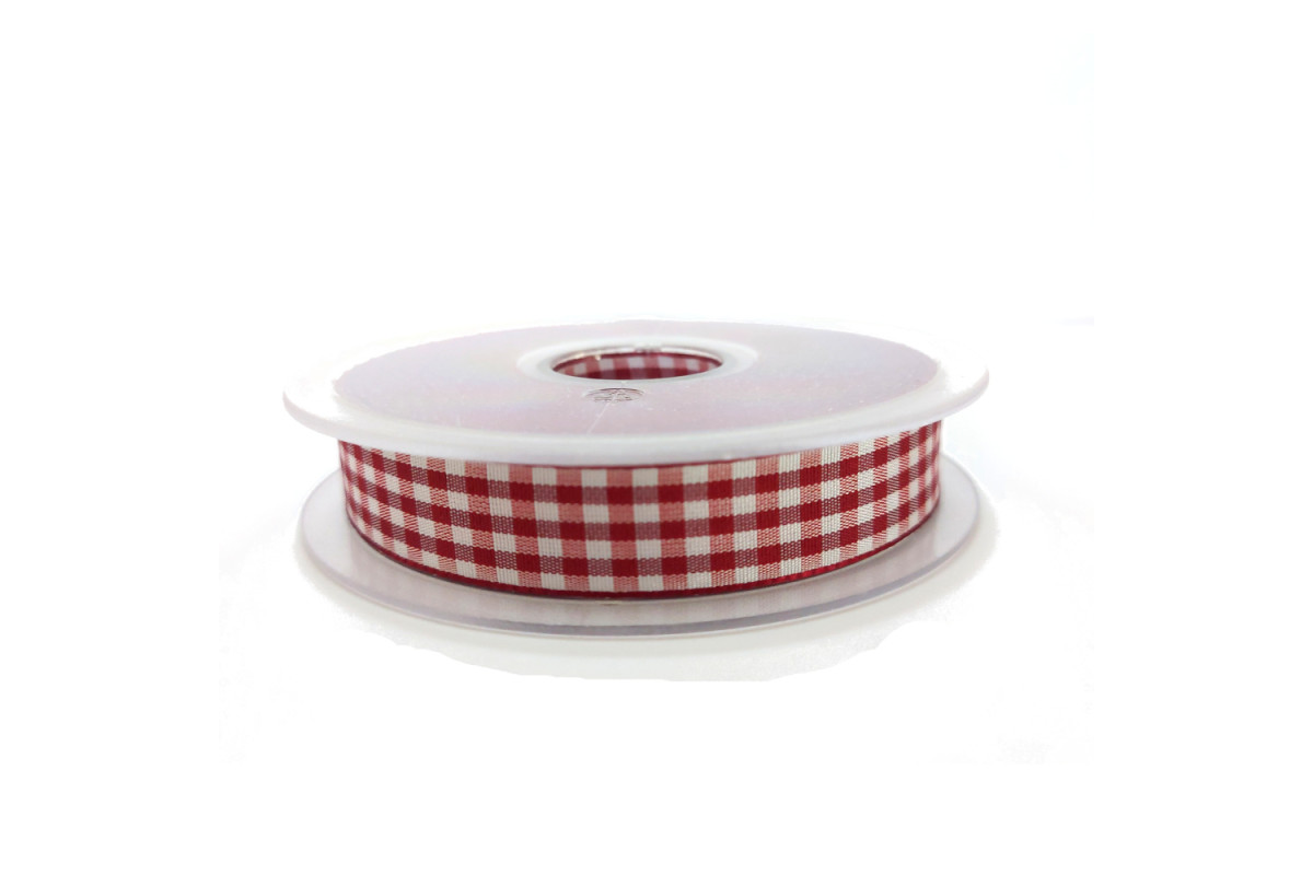 Nastro a Quadretti - Altezza 15 mm - Colore Bordeaux