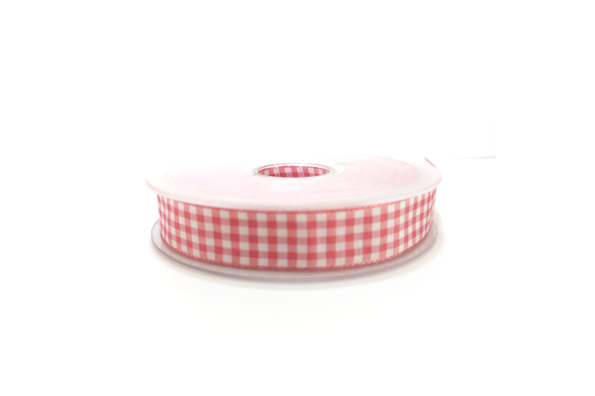 Nastro a Quadretti - Altezza 15 mm - Colore Rosa Antico