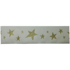 Nastro Jacquard - Stelle Oro - Altezza 5 cm Nastro Jacquard - Stelle Oro - Altezza 5 cm
