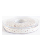 Cinta para Regalos Blanca con Lunares Rosa - 10 mm Cinta para Regalos Blanca con Lunares Rosa - 10 mm