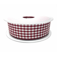 Nastro a Quadretti - Altezza 25 mm - Colore Bordeaux