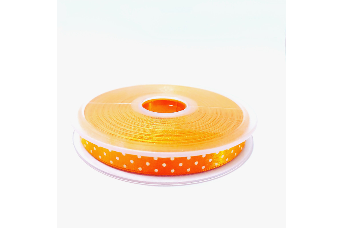 Nastro di Raso a Pois - Arancione 10 mm Nastro di Raso a Pois - Arancione 10 mm