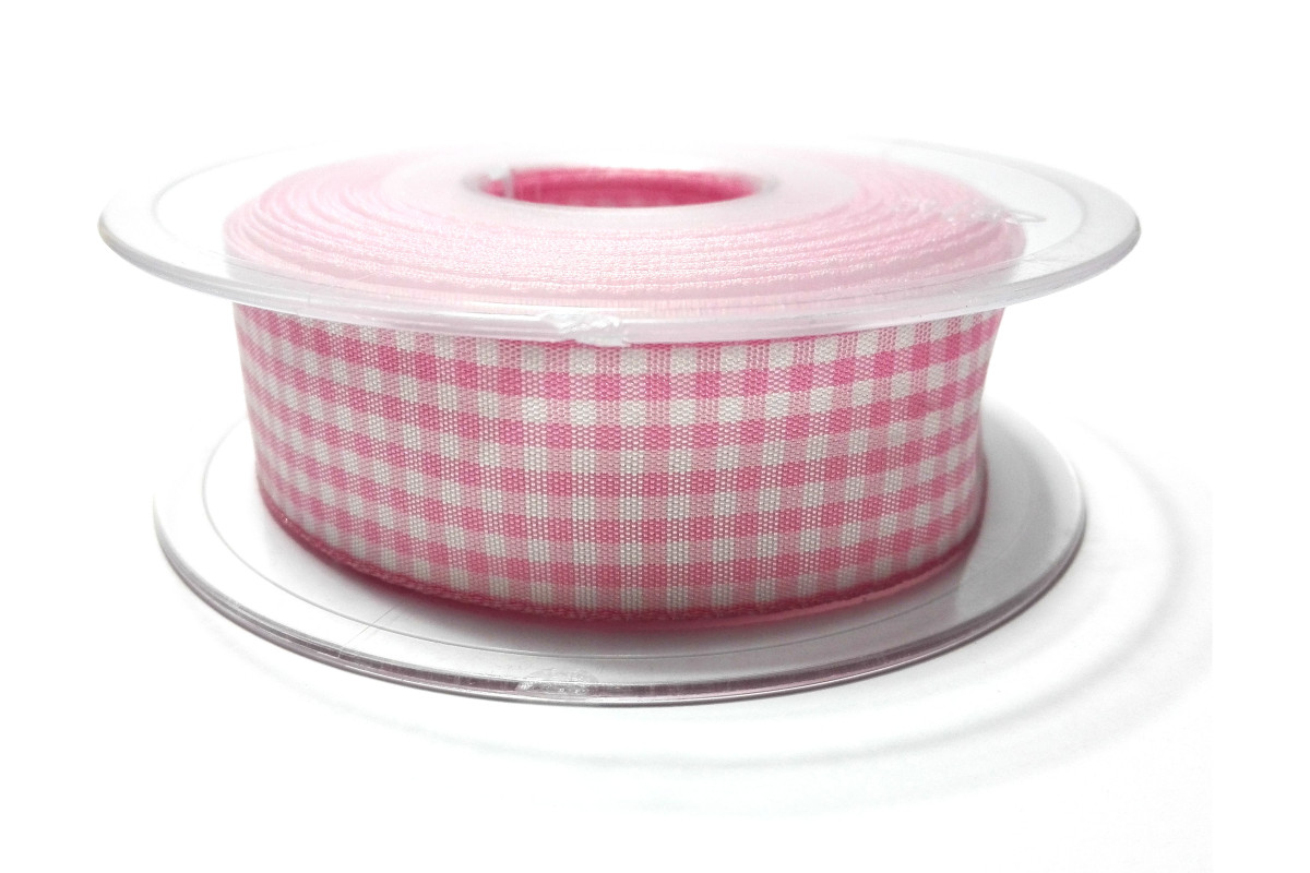 Nastro a Quadretti - Altezza 25 mm - Colore Rosa Nastro a Quadretti - Altezza 25 mm - Colore Rosa