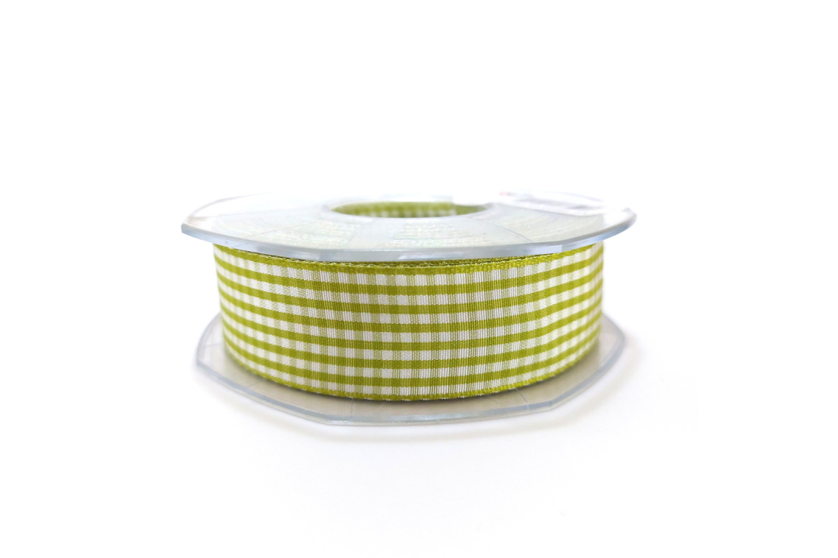 Vichy Ribbon - 25 mm Width - Color Green Vichy Ribbon - 25 mm Width - Color Green