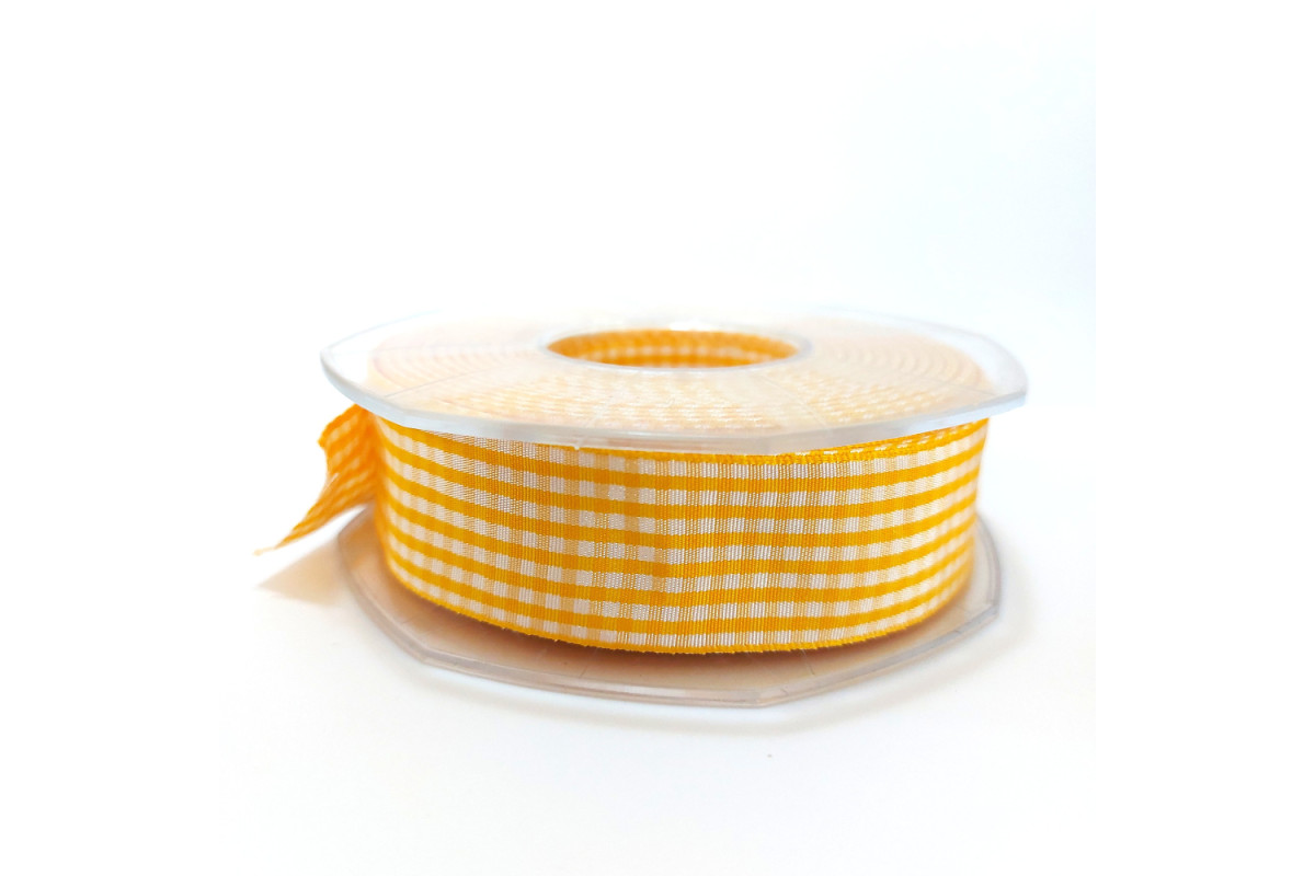 Nastro a Quadretti - Altezza 25 mm - Colore Giallo Scuro