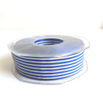 Horizontal Stripes Ribbon - Blue Marine and White 25 mm Horizontal Stripes Ribbon - Blue Marine and White 25 mm