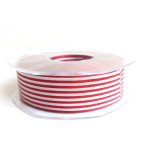 Horizontal Stripes Ribbon - Red and White 25 mm Horizontal Stripes Ribbon - Red and White 25 mm