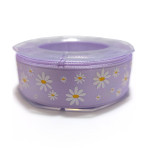 Cinta de Raso Lila con Flores 25 mm Cinta de Raso Lila con Flores 25 mm