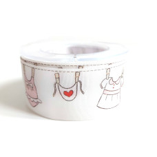 Nastro di Raso Vestiti Bebè - Colore Bianco e Rosa Nastro di Raso Vestiti Bebè - Colore Bianco e Rosa