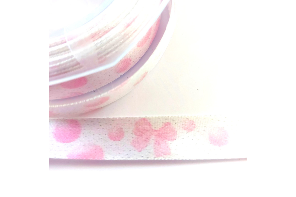 Baby Ribbon with Bows and Bubble - Color Pink