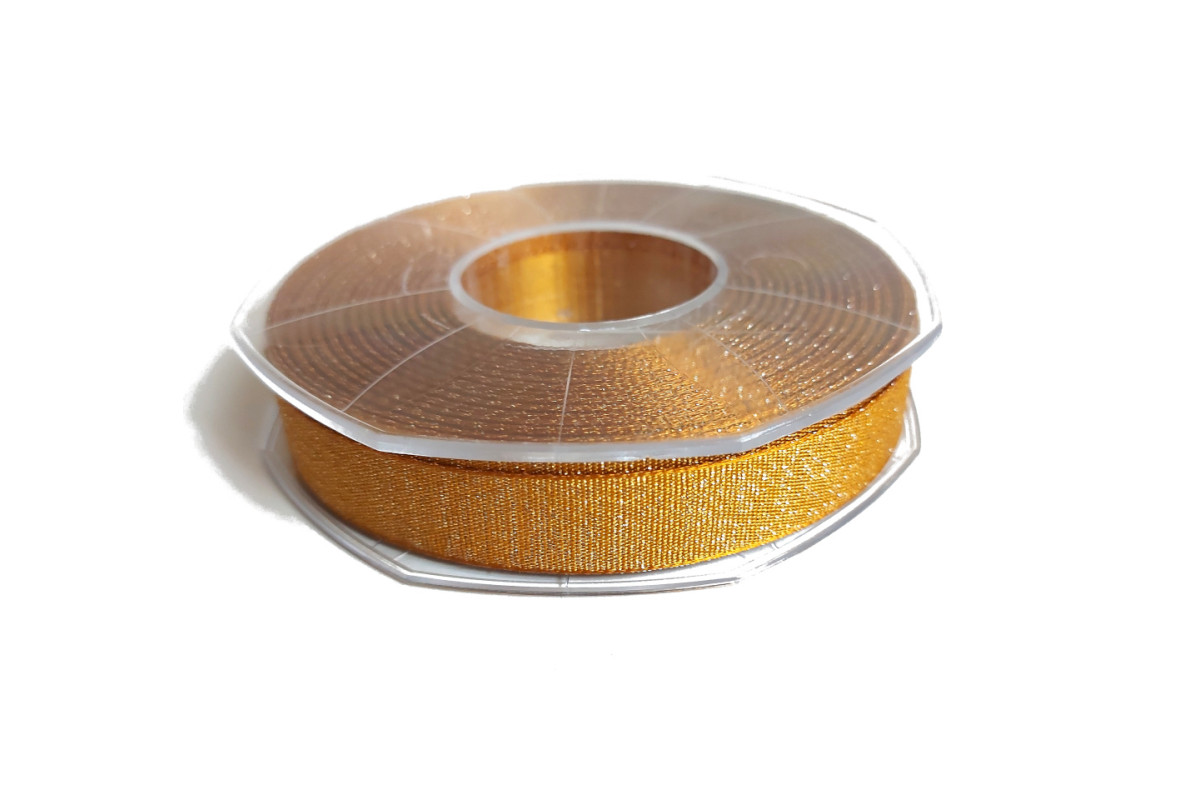 Lurex Satin Double Face Ribbon 16 mm - Color Gold