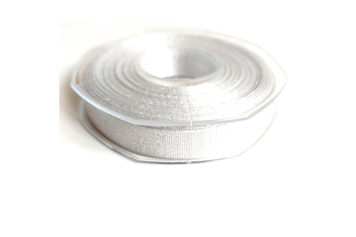 Lurex Satin Double Face Ribbon 16 mm - Color Silver