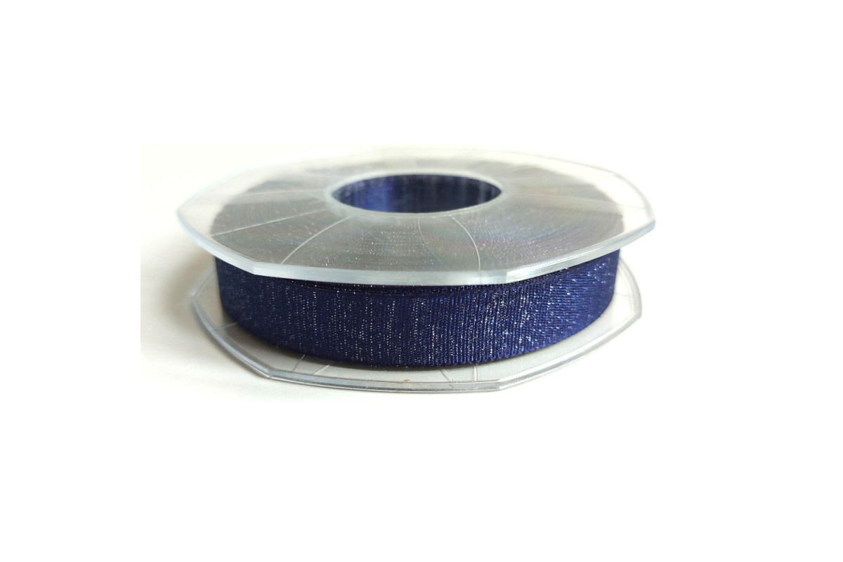 Lurex Satin Double Face Ribbon 16 mm - Color Blue