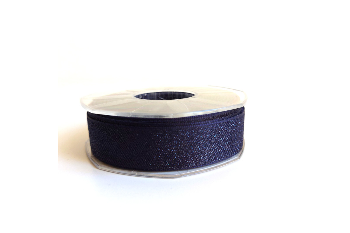 Lurex Organza Ribbon  25 mm - Color Blue
