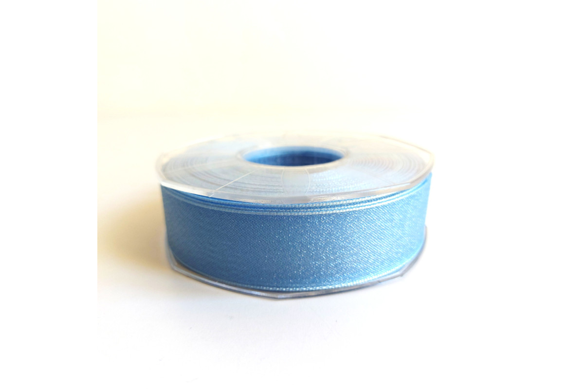 Nastro Organza Lurex Celeste - 25 mm