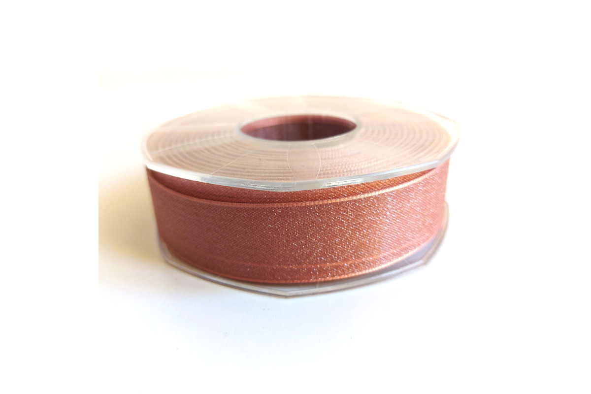 Cinta de Organza Lurex 25 mm - Color Rosa Antiguo Cinta de Organza Lurex 25 mm - Color Rosa Antiguo