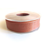 Lurex Organza Ribbon  25 mm - Color Old Pink