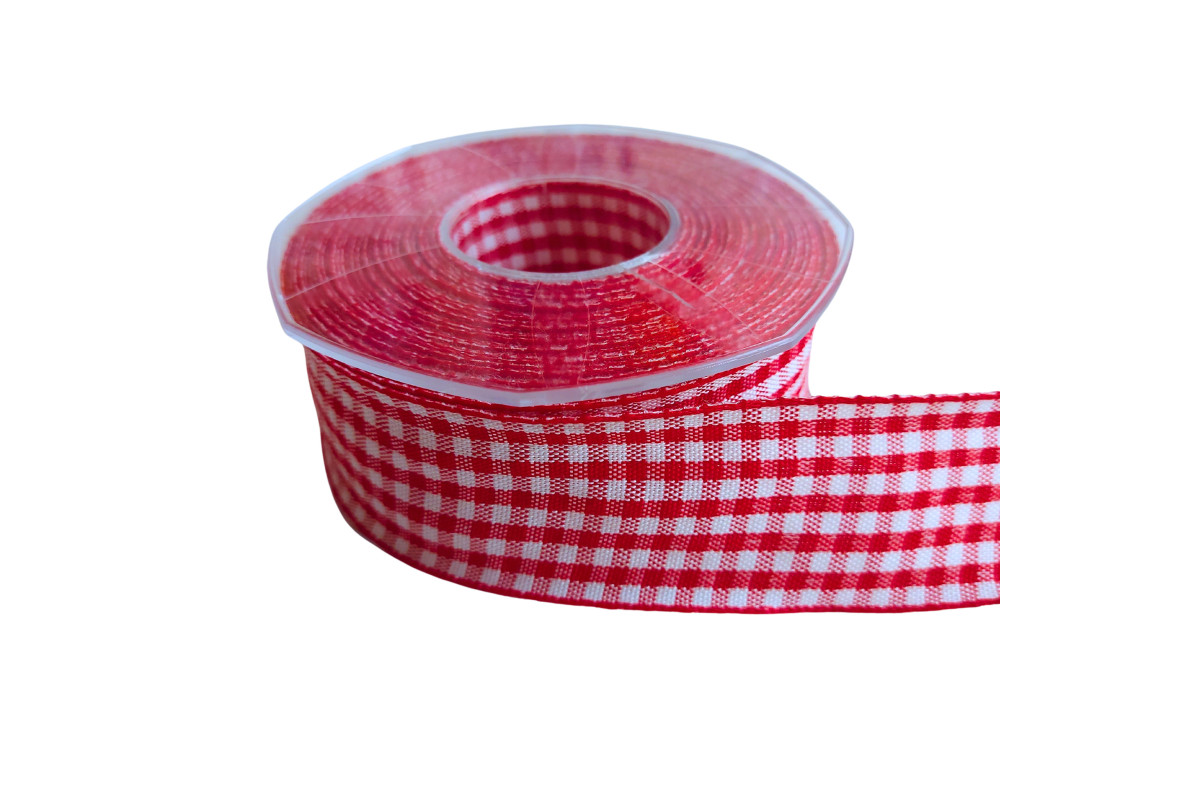 Nastro a Quadretti - Altezza 40 mm - Colore Rosso Nastro a Quadretti - Altezza 40 mm - Colore Rosso