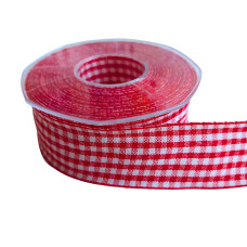 Nastro a Quadretti - Altezza 40 mm - Colore Rosso